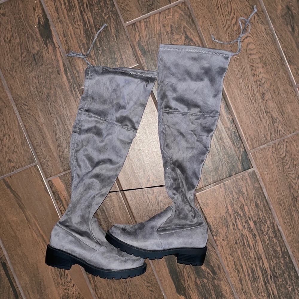 Gray Suede Platform boots